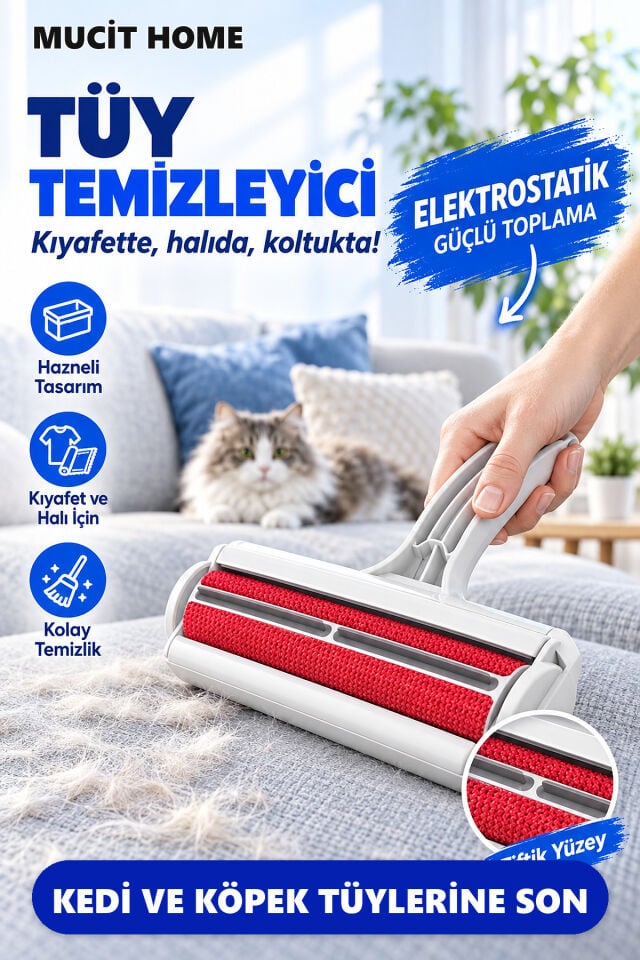Mucit Home Hazneli Kedi Köpek Evcil Hayvan Kıyafet Elbise Halı Yatak Tüy Temizleyici Toz Toplayıcı