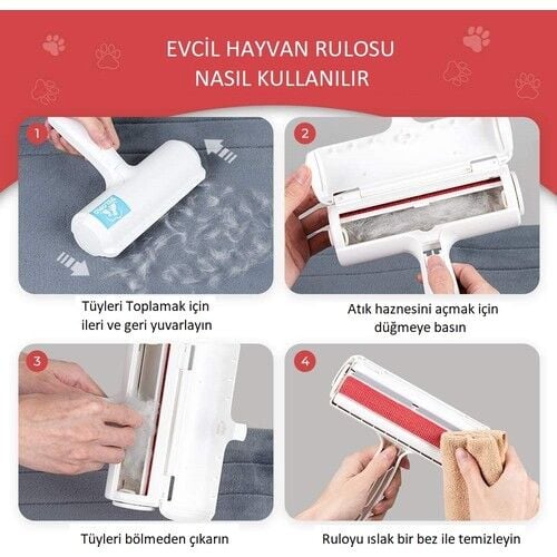 Mucit Home Hazneli Kedi Köpek Evcil Hayvan Kıyafet Elbise Halı Yatak Tüy Temizleyici Toz Toplayıcı