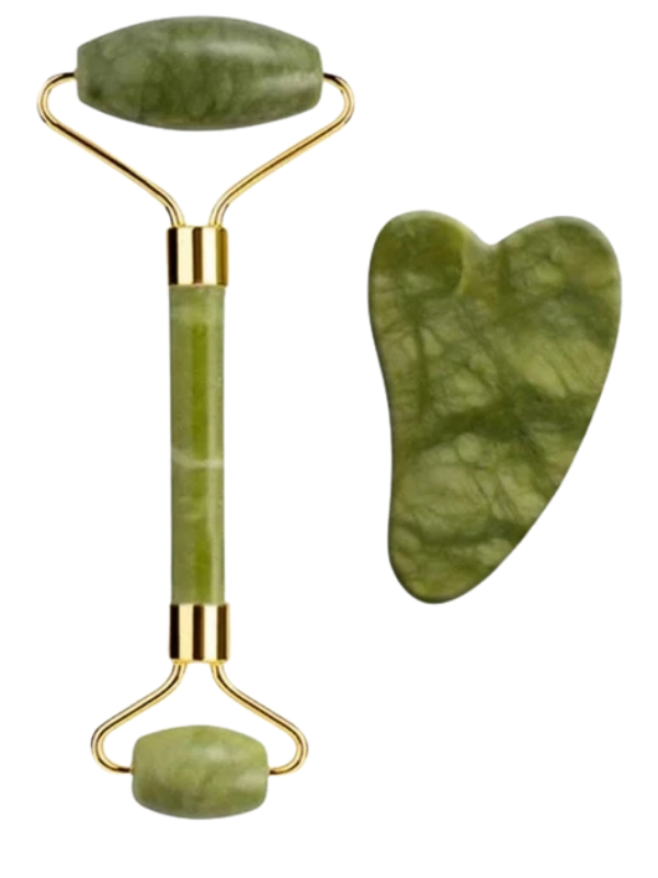 Mucit Home Çift Taraflı 2li Cilt Yüz Masaj Aleti Roller Yeşim Taşı Seti Doğal Taş Bakım Kiti