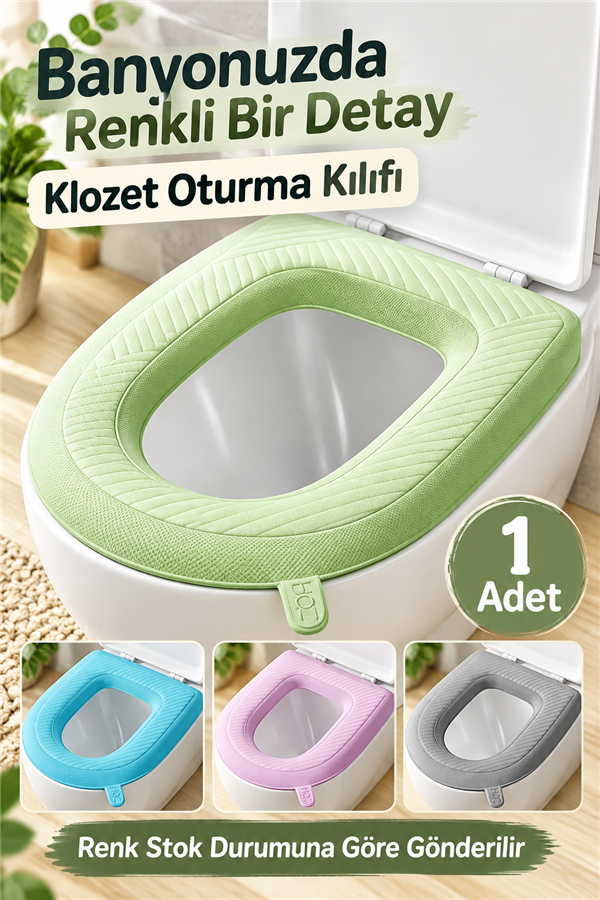 Mucit Home Klozet Kapağı Kılıfı Oturma Süngeri Yıkanabilir Su Geçirmez