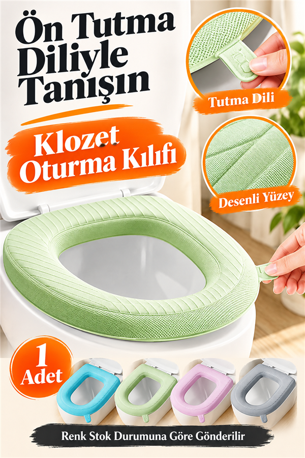 Mucit Home Klozet Kapağı Kılıfı Oturma Süngeri Yıkanabilir Su Geçirmez