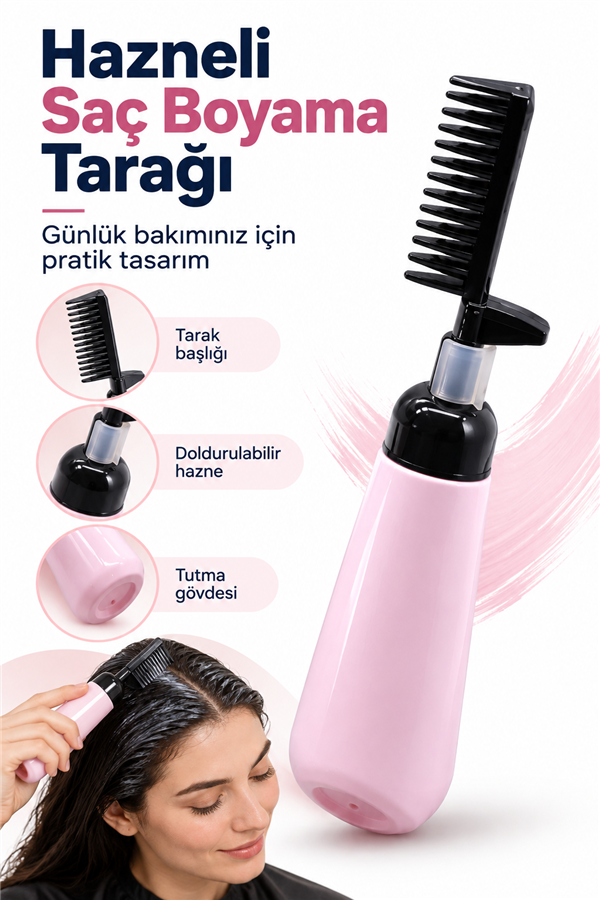 Mucit Home Kaliteli Saç Boyama Ve Saç Bakım Aparatı Taraklı Hazneli Pratik 1 adet