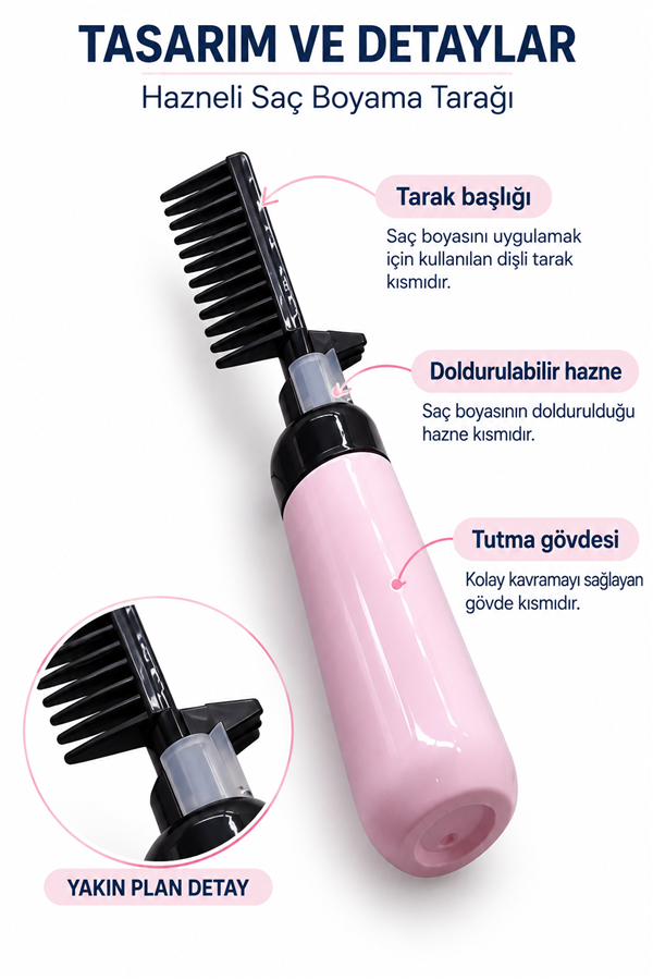 Mucit Home Kaliteli Saç Boyama Ve Saç Bakım Aparatı Taraklı Hazneli Pratik 1 adet