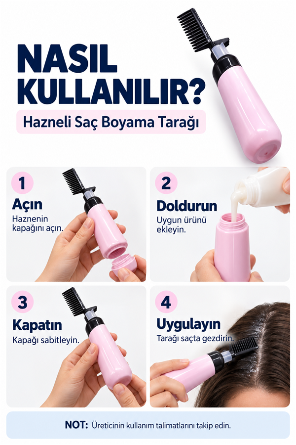 Mucit Home Kaliteli Saç Boyama Ve Saç Bakım Aparatı Taraklı Hazneli Pratik 1 adet