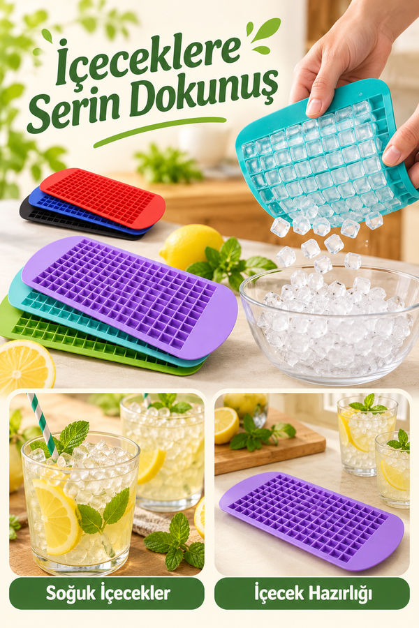 Mucit Home  Esnek Silikon Buz Kabı Mini Buz Kalıbı