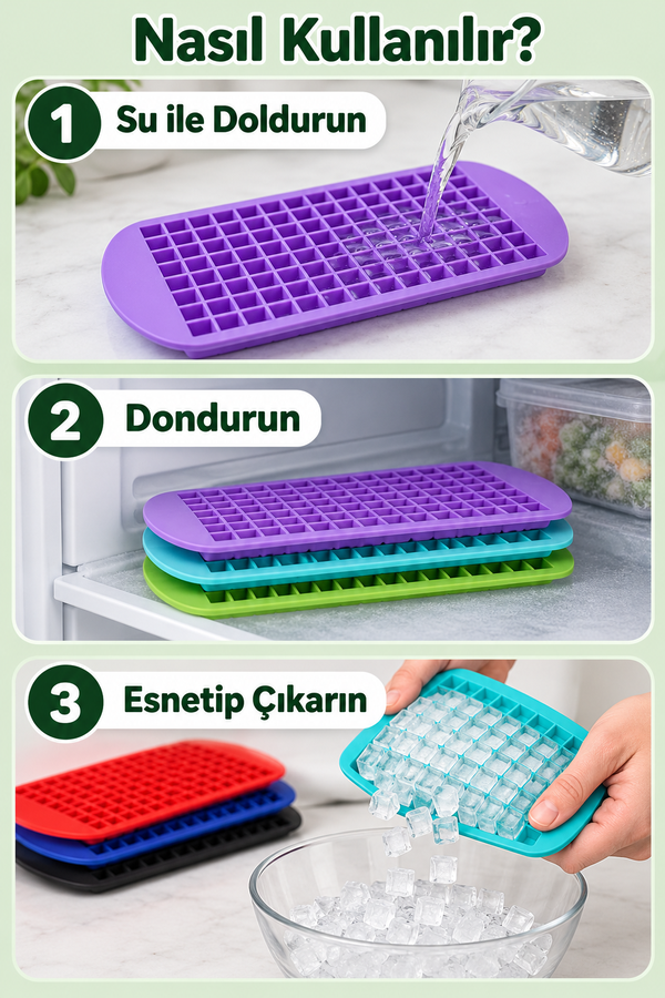 Mucit Home  Esnek Silikon Buz Kabı Mini Buz Kalıbı