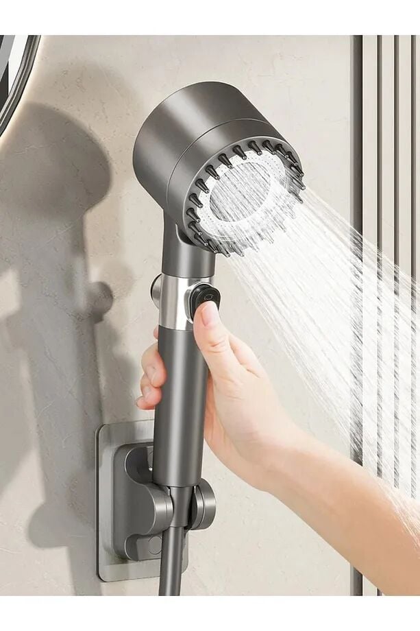 Mucit Home   Filtreli Basınçlı Start Stop Tuşlu 3 Fonksiyonlu Masaj Etkili Duş Set  Duş Başlık