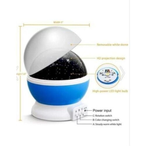 Mucit Home   Dönen Ay Yıldız Ve Gezegenler Yansıtmalı Projeksiyon Gece Lambası Star Master mavi