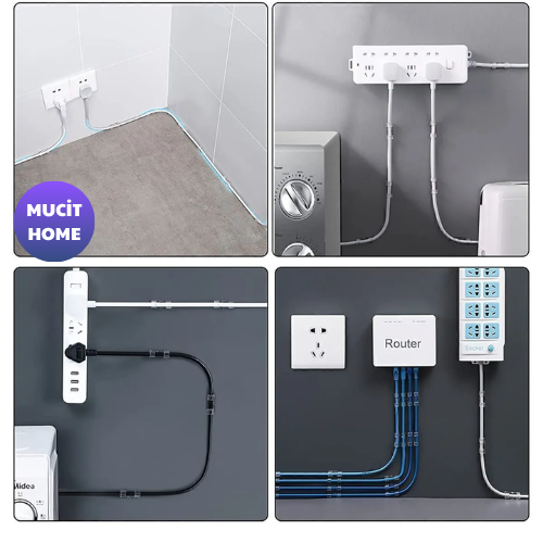 Mucit Home 40adet Kablo Düzenleyici Duvar Fayans Cam Kablo Tutucu Yapışkanlı Klips Kablo Sabitleme