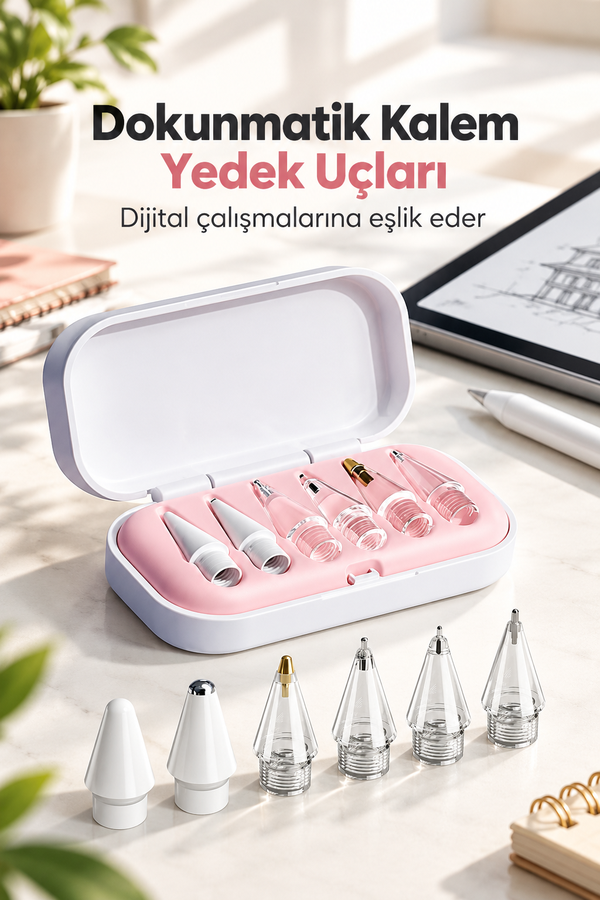 Mucit Home Apple Pencil iPad Kalem Yedek Uçları 2./1. Nesil Pro/USB-C Pro/Mini/Air 6 Yedek Uç Ve Kutu