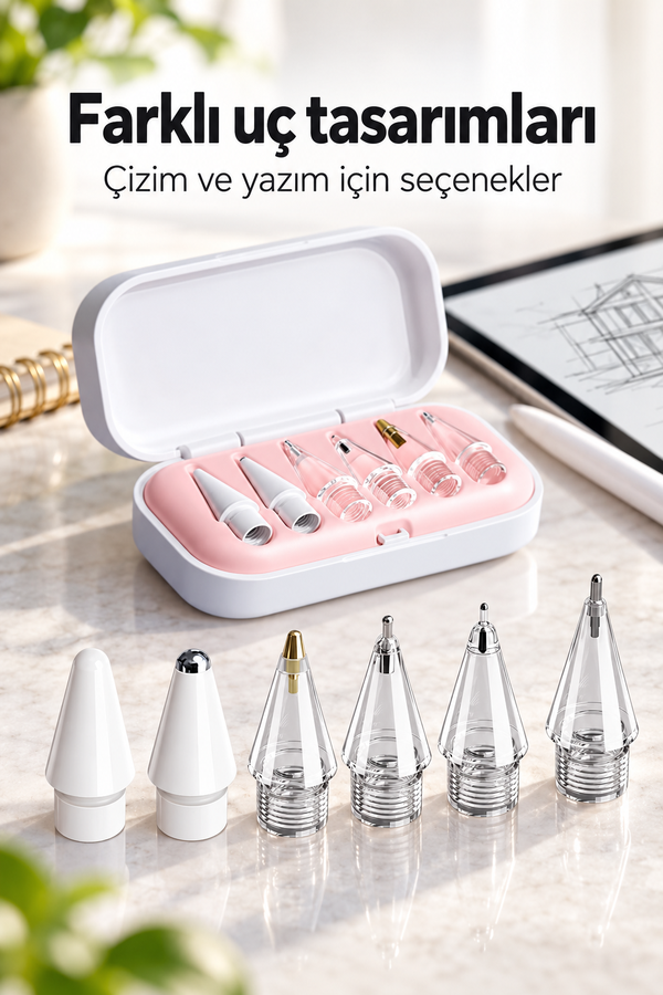 Mucit Home Apple Pencil iPad Kalem Yedek Uçları 2./1. Nesil Pro/USB-C Pro/Mini/Air 6 Yedek Uç Ve Kutu
