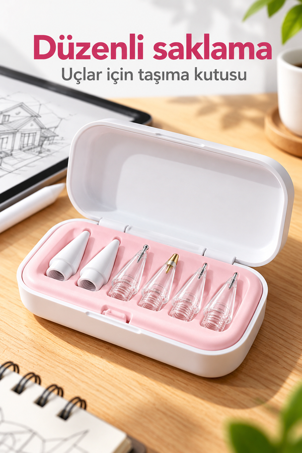 Mucit Home Apple Pencil iPad Kalem Yedek Uçları 2./1. Nesil Pro/USB-C Pro/Mini/Air 6 Yedek Uç Ve Kutu