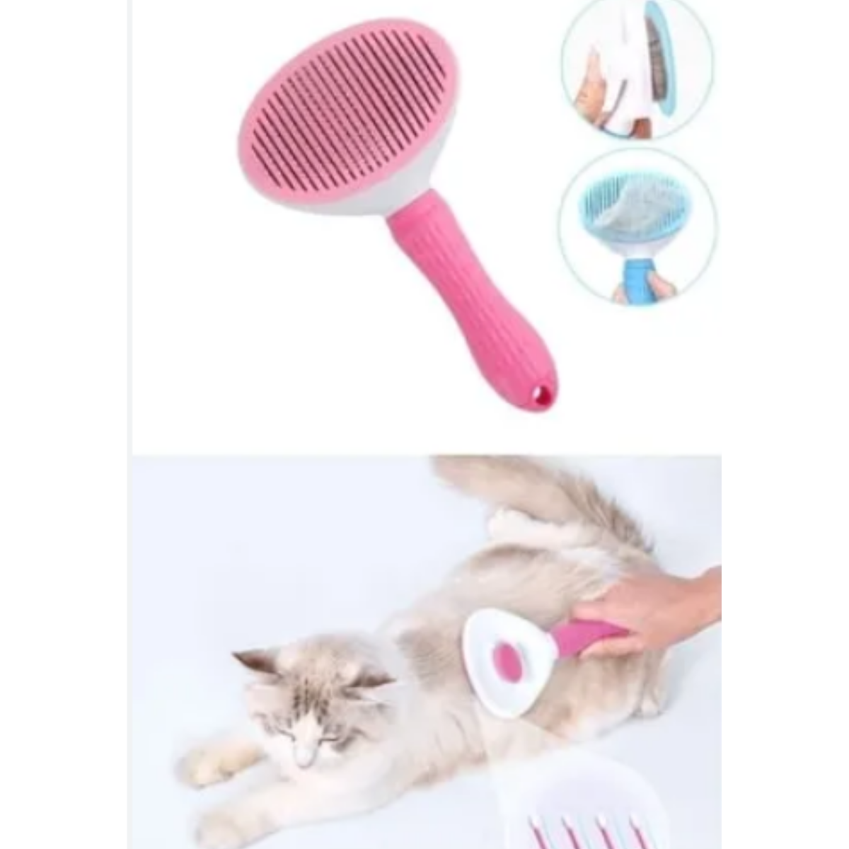 Mucit Home   Otomatik Tarak Temizlenen Tuşlu Evcil Hayvan Fırçası Kedi Köpek Tüy Toplayıcı Tarak düğmeli pm