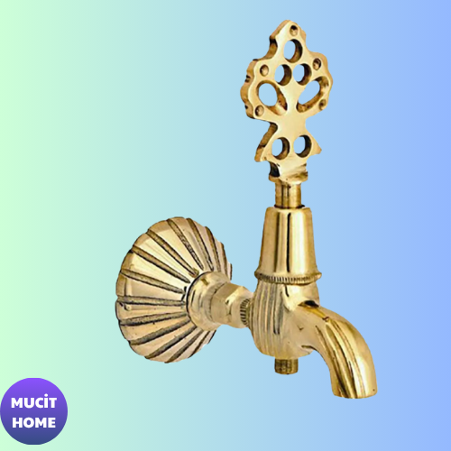 Mucit Home  Osmanlı Musluğu Antika Pirinç Hamam Banyo Cami Şadırvan Musluğu Nostaljik Musluk Sarı