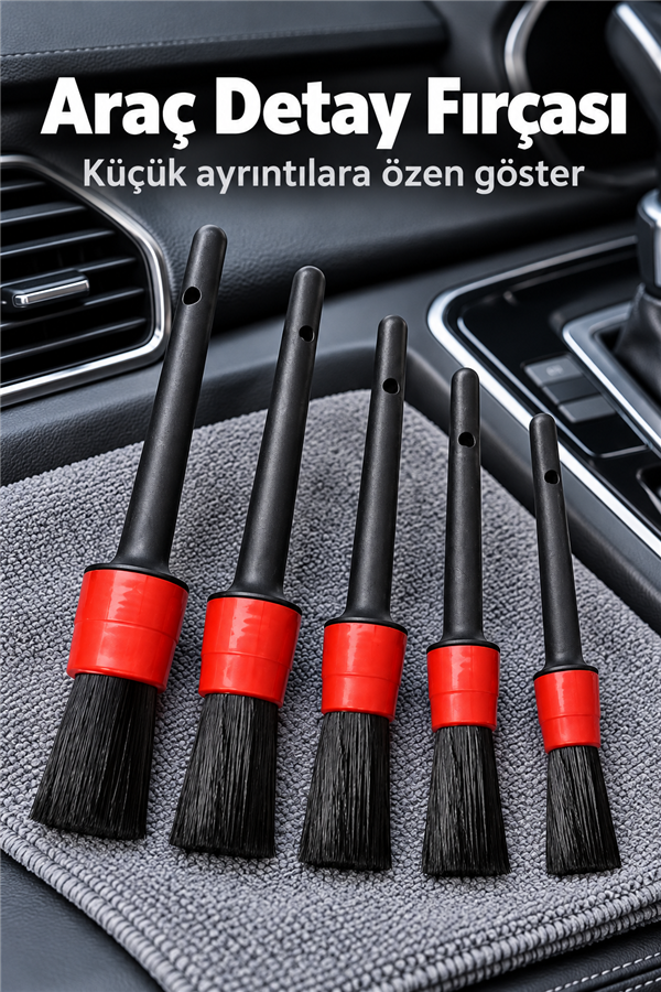 Mucit Home   Araba Temizlik Detay Fırçası 5 li