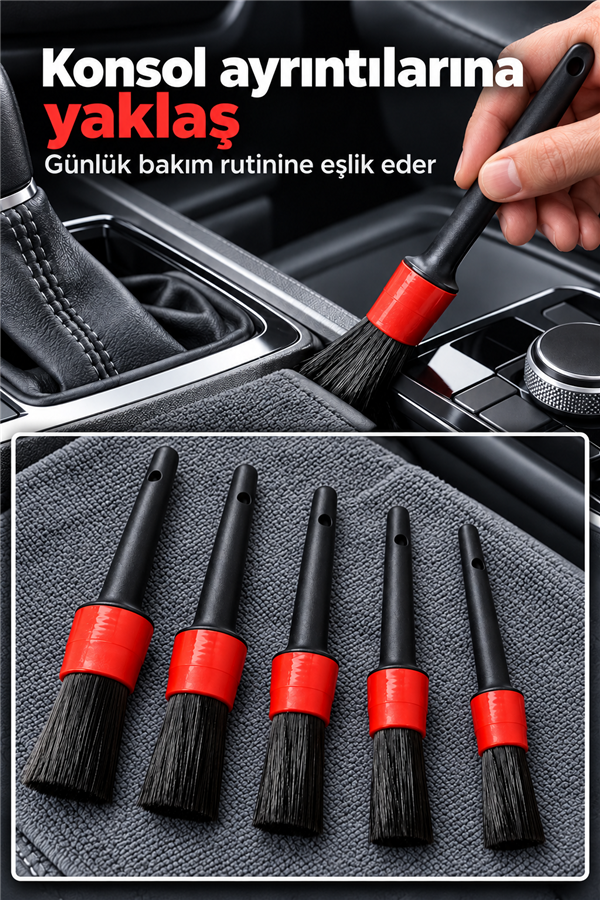 Mucit Home   Araba Temizlik Detay Fırçası 5 li