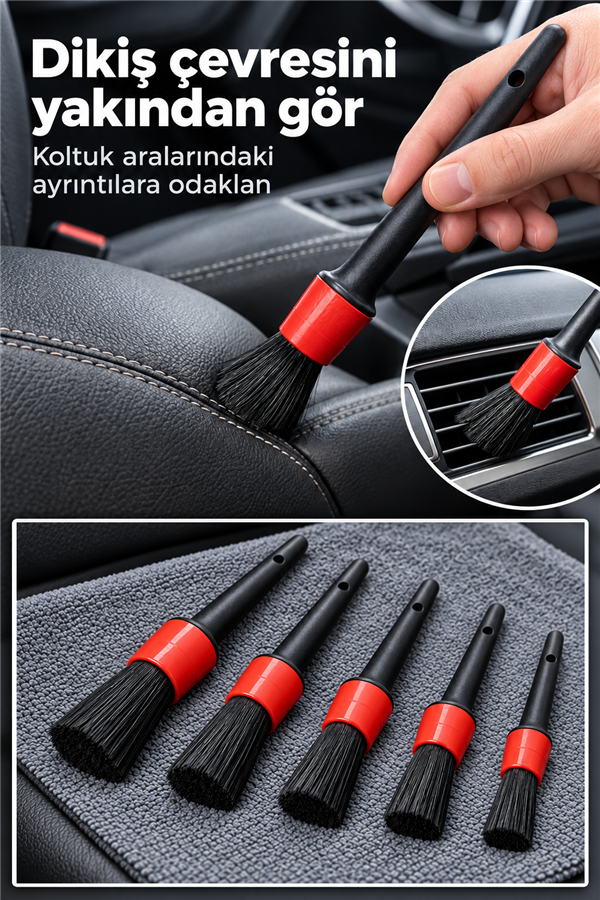 Mucit Home   Araba Temizlik Detay Fırçası 5 li