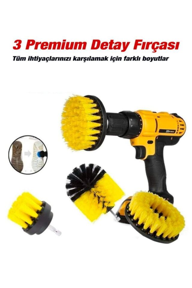 Mucit Home  10 Parça Araç İçi ve Dışı Temizlik Seti – Matkap Uyumlu Fırça ve Püskürtme  Pompası