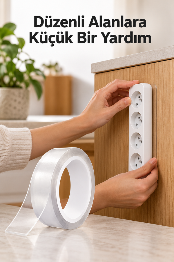 Mucit Home 3 Metre Çift Taraflı Doku Bandı Bant-nano Teknolojili-Süper Güçlü Bant