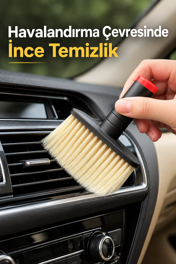 Mucit home Araç İçi Temizlik Fırçası – Yumuşak Kıllı, Çizmez, Detaylı Temizlik, Klima ve Konsol Uyumlu
