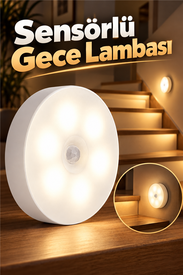 Mucit Home   Hareket Sensörlü Usb Şarjlı Led Işık Lamba-oda, Mutfak, Salon Ve Merdiven Işıklandırma