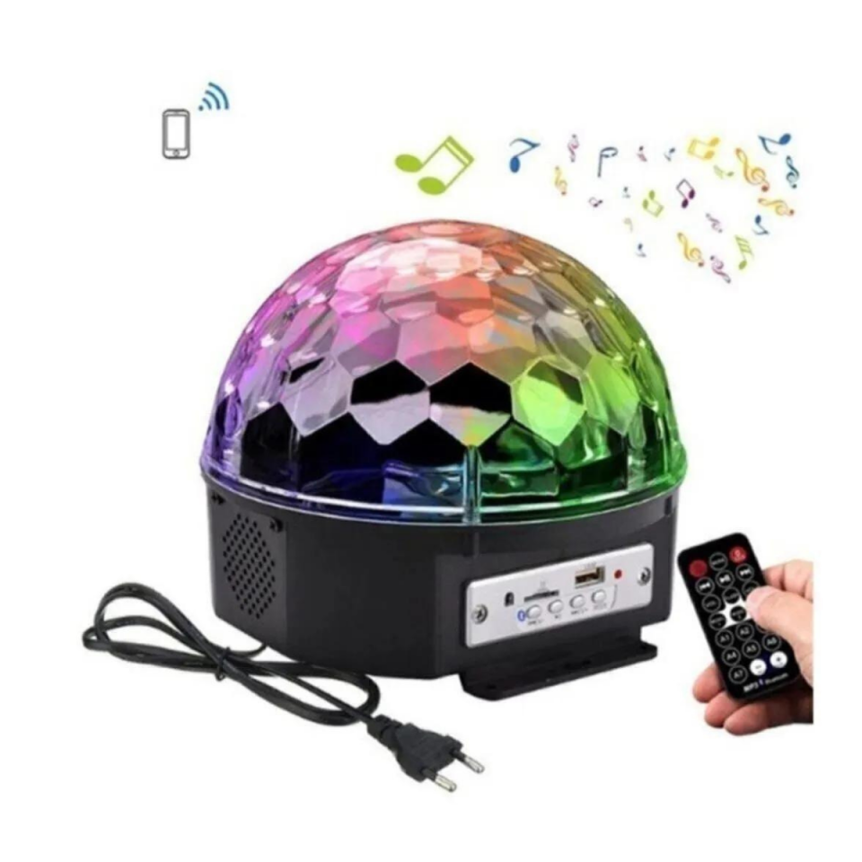 Mucit Home  Disko Topu Işıklı Bluetooth Hoparlör Disco Sahne Topu Usb Led Işıklı Fm Radyo
