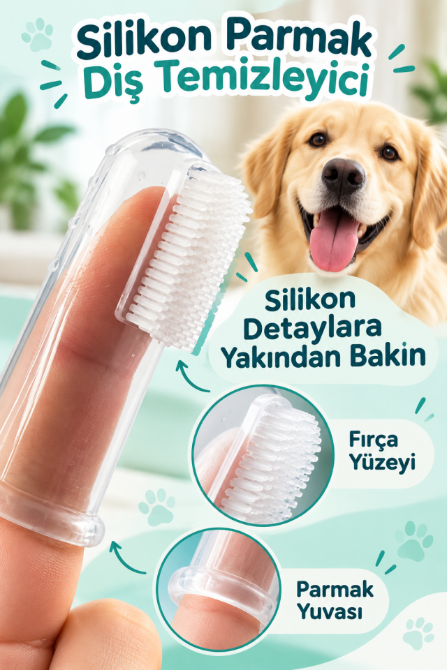 Mucit Home  Bebek Ve Kedi Köpek için Silikon Parmak Diş Kaşıyıcı Dil Temizleyici Diş Fırçası