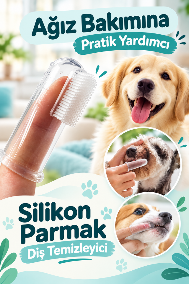 Mucit Home  Bebek Ve Kedi Köpek için Silikon Parmak Diş Kaşıyıcı Dil Temizleyici Diş Fırçası