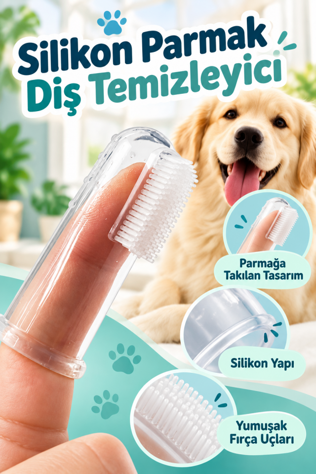 Mucit Home  Bebek Ve Kedi Köpek için Silikon Parmak Diş Kaşıyıcı Dil Temizleyici Diş Fırçası